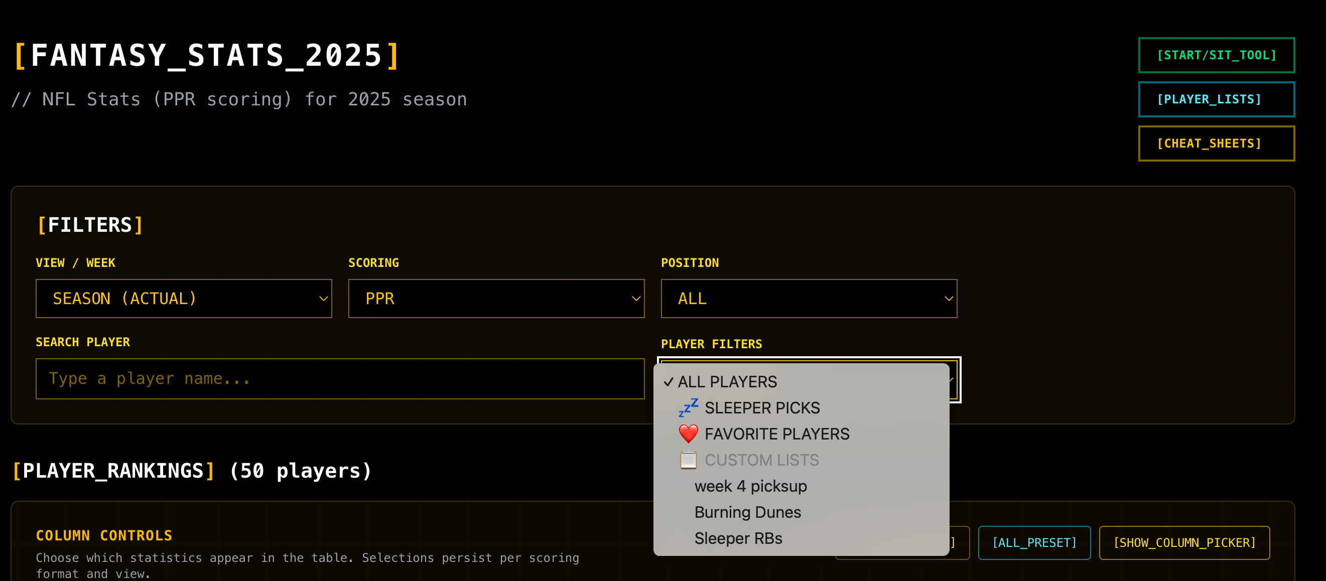 Adding a player to a custom list